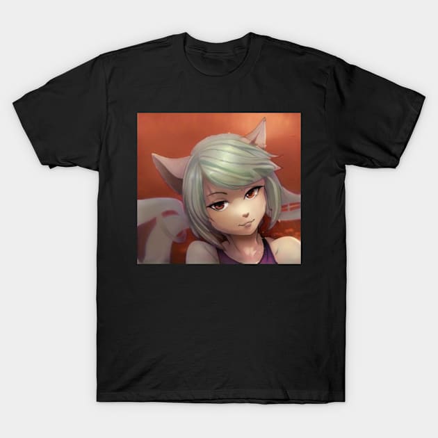 Cute Cat Girl T-Shirt by DravenWaylon